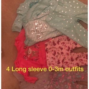 4 matching long sleeve sets